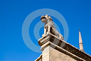 Stone lion of Saladin Citadel at Cairo Egypt