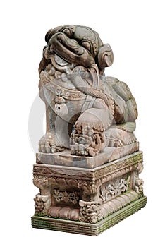 Stone lion sculpture