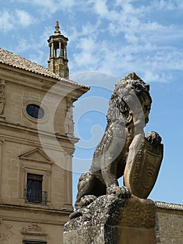 Stone Lion Statue, Palacio Juan VÃ¡zquez de Molina, Ãšbeda, Spain.