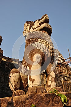 Stone lion of Temple Phnom Bakheng
