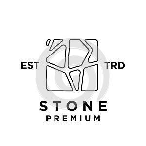 Stone logo icon design illustration