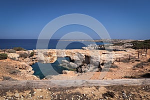 A stone Love Bridge in Cyprus, Cape Greco.