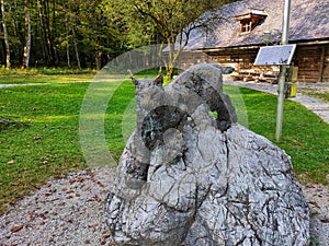 Stone lynx figure, Germany 2020