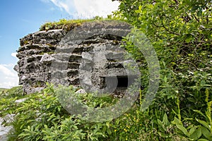 Stone made bunker from side