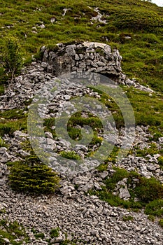 Stone made bunker from side