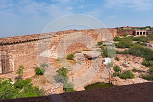 Stone made way to Chamunda Mataji temple at Mehrangarh fort,Jodhpur, Rajasthan, India.