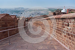 Stone made way to Chamunda Mataji temple at Mehrangarh fort,Jodhpur, Rajasthan, India.