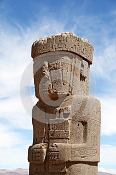 Stone Man in Tiwanaku, Bolivia