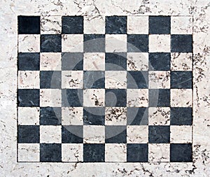 Stone and marble chess board