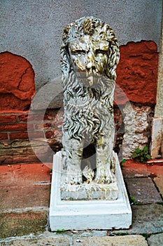 Stone or marble lion sculpture in Venice, Italy