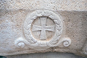 Stone masonic symbol