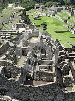 Stone masonry of Machu Picchu. Peru