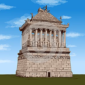 Vector illustration Mausoleum in Halicarnassus