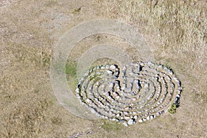 Stone maze on ground