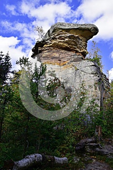 Stone megalith Feathered Guard - the second largest peak in the Kamenny Gorod tract