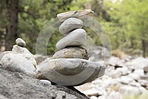 Stone men in Samaria Gorge on Crete island