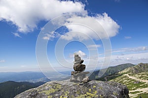 Stone men on the top of mount Chopok, Low Tatra mountains, Low Tatras