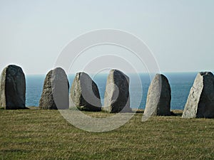 Six stones from the Ales Stenar circle, Sweden photo