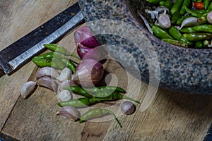 Stone mortar and pestle