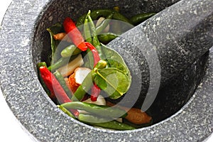 Stone mortar and pestle