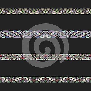 Stone mosaic divider line set - vector design elements