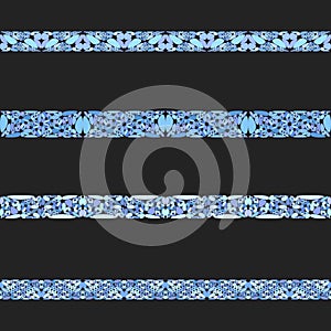 Stone mosaic divider line set - vector design elements