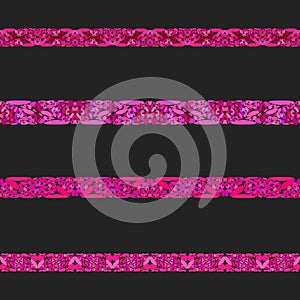 Stone mosaic divider line set - vector design elements