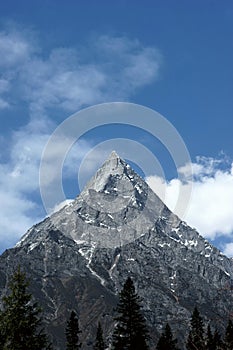 Stone mountain with blue sky