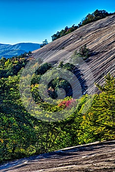 Stone mountain north carolina scenery during autumn season