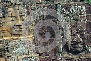 Stone murals and sculptures in Angkor wat, Cambodia