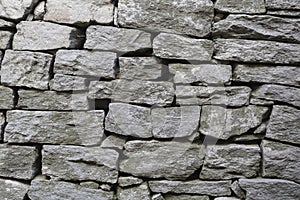 Stone natural rock texture background. Modern grunge wall castle made old granite of blocks. Wall rough old piece rock of mountain