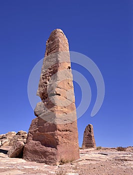 Stone obelisk for Nabataean gods in Petra, Jordan