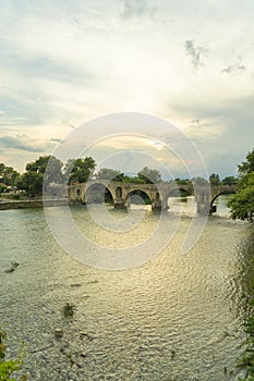 stone old bridge of Artas city Epirus Greece