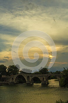 stone old bridge of Artas city Epirus Greece