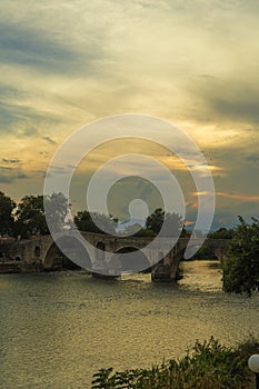 stone old bridge of Artas city Epirus Greece