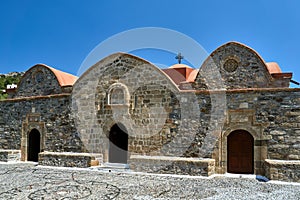 Stone, Orthodox, historic church in the city of Asklipio in Rhodes