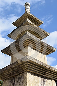 Stone pagoda at Tongdosa temple near Yangsan, South Gyeongsang Province, Korea