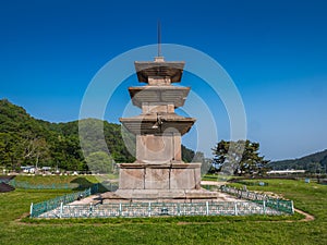 Stone pagodas, Gameunsa Temple Site, Gyeongju, Korea