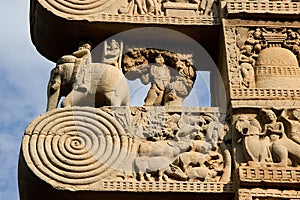 Stone Panel Detail at Sanchi