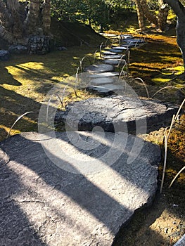 Stone Path at Katsura Imperial Villa at Kyoto, Japan