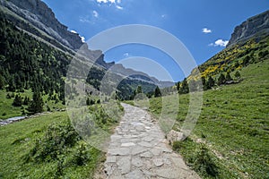Stone path in the Ordesa and Monte Perdido National park