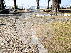 stone path in park on top of San Vigilio castle