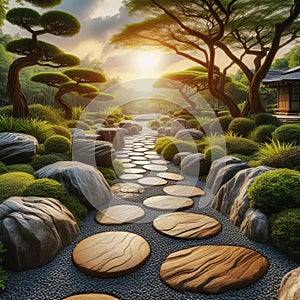 28 26 Stone Path A surface composed of natural stones or bouder photo