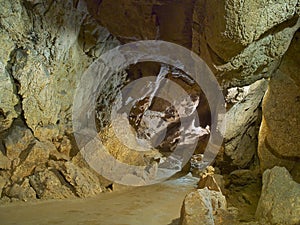 Stone pathway in cavern