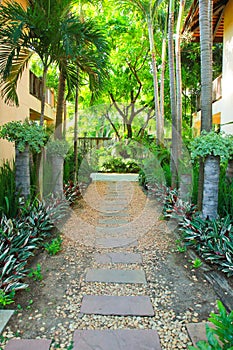 Stone pathway into garden