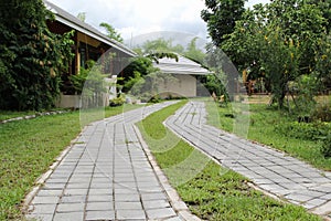 Stone pathway in the hotel resort