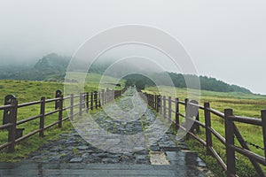 Stone pathway to Seongsan Ilchulbong