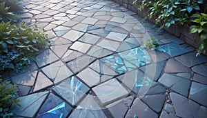 stone pavement with abstract pattern