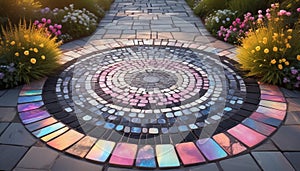 stone pavement with abstract pattern