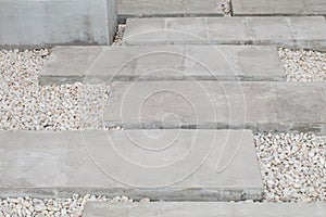 Stone pavement. Architecture pathway, gravel. Front or back yard landscape design and marble tile.